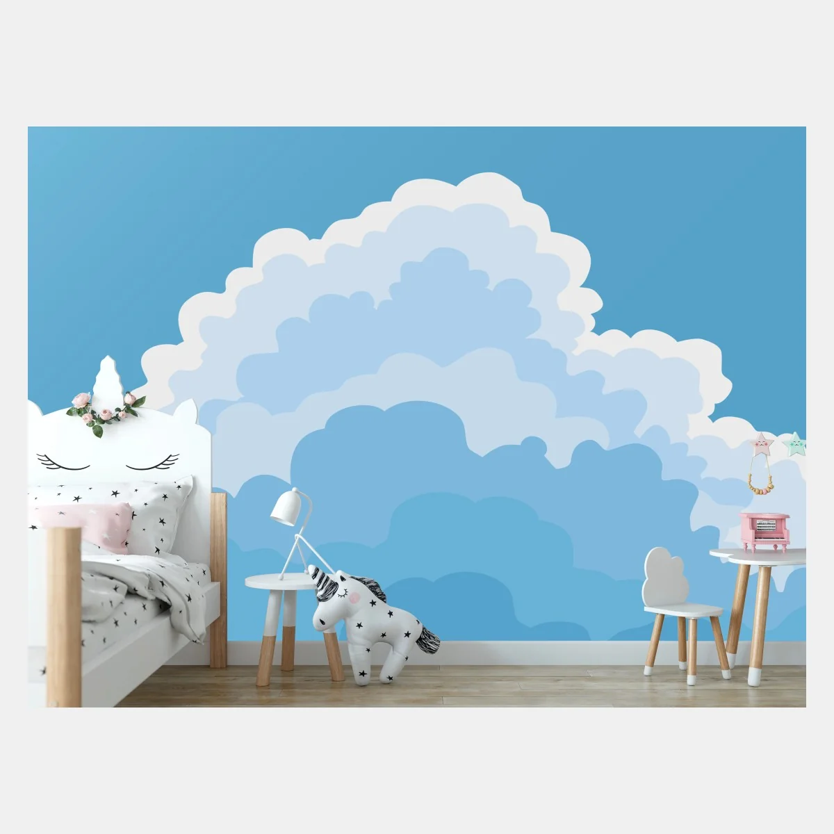 Carta da parati scia nel cielo azzurro • Wallissimo® Carta da parati scia nel cielo azzurro • Wallissimo®