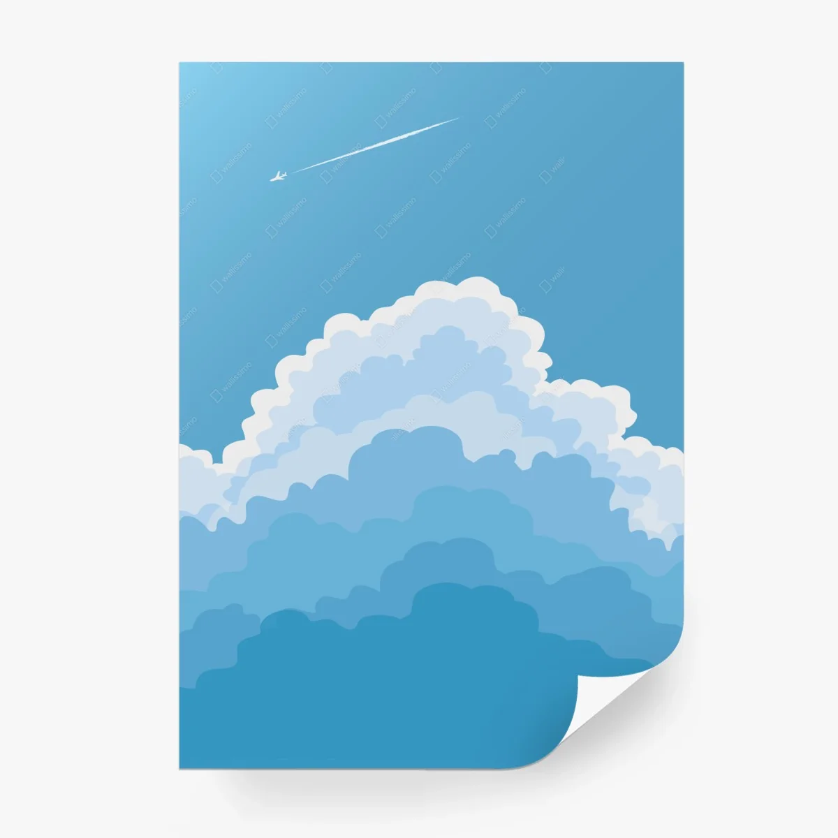 Carta da parati scia nel cielo azzurro • Wallissimo® Carta da parati scia nel cielo azzurro • Wallissimo®