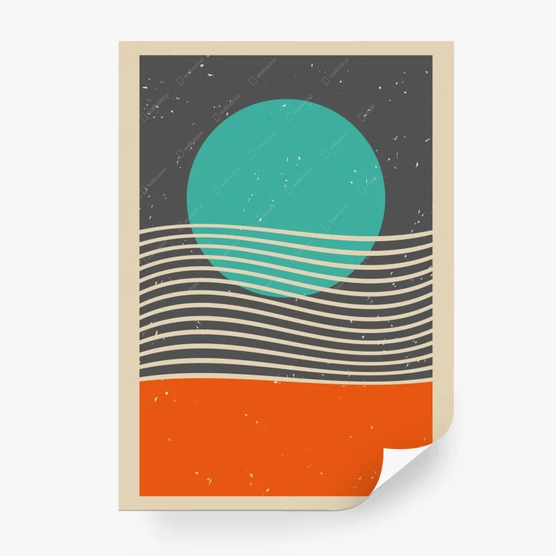 Carta da parati tramonto geometrico sul mare