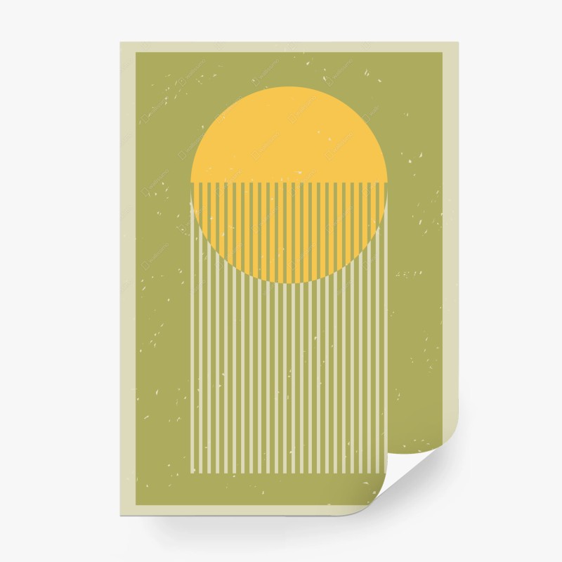 Carta da parati sole geometrico in stile vintage