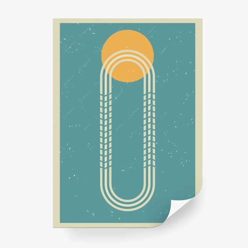 Carta da parati sole e archi retrò