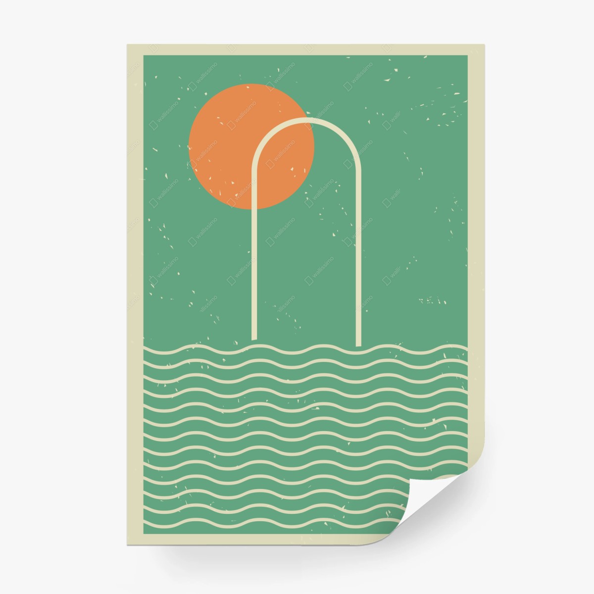 Carta da parati paesaggio marino minimalista al tramonto • Wallissimo® Carta da parati paesaggio marino minimalista al tramonto • Wallissimo®