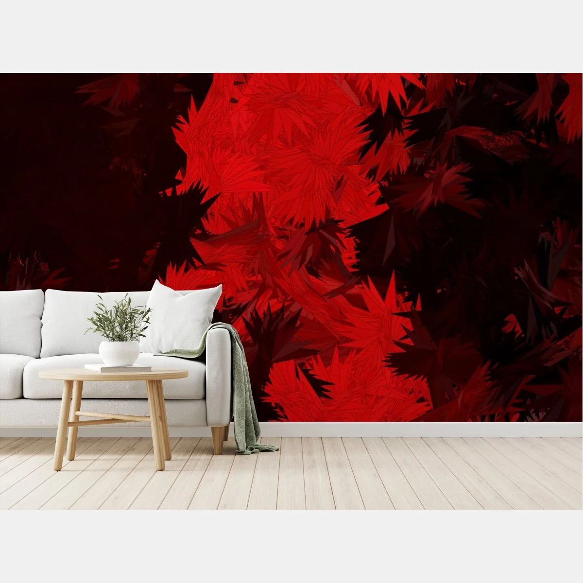 Carta da parati esplosione cremisi astratta • Wallissimo® Carta da parati esplosione cremisi astratta • Wallissimo®