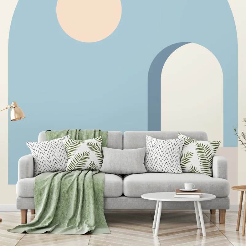 Carta da parati architettura astratta in tonalità pastello