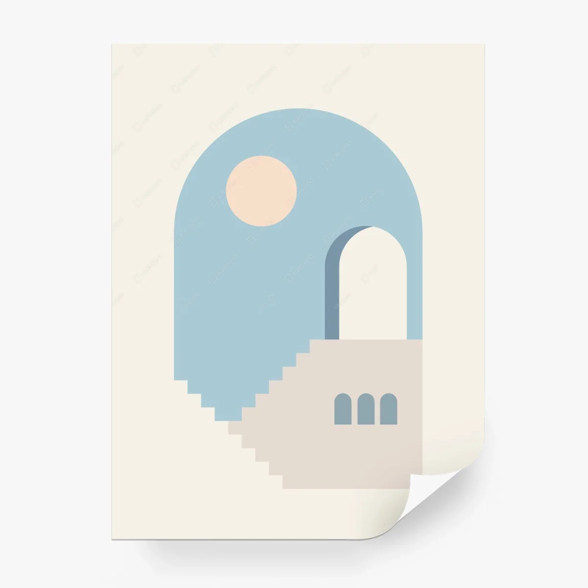 Carta da parati architettura astratta in tonalità pastello • Wallissimo®