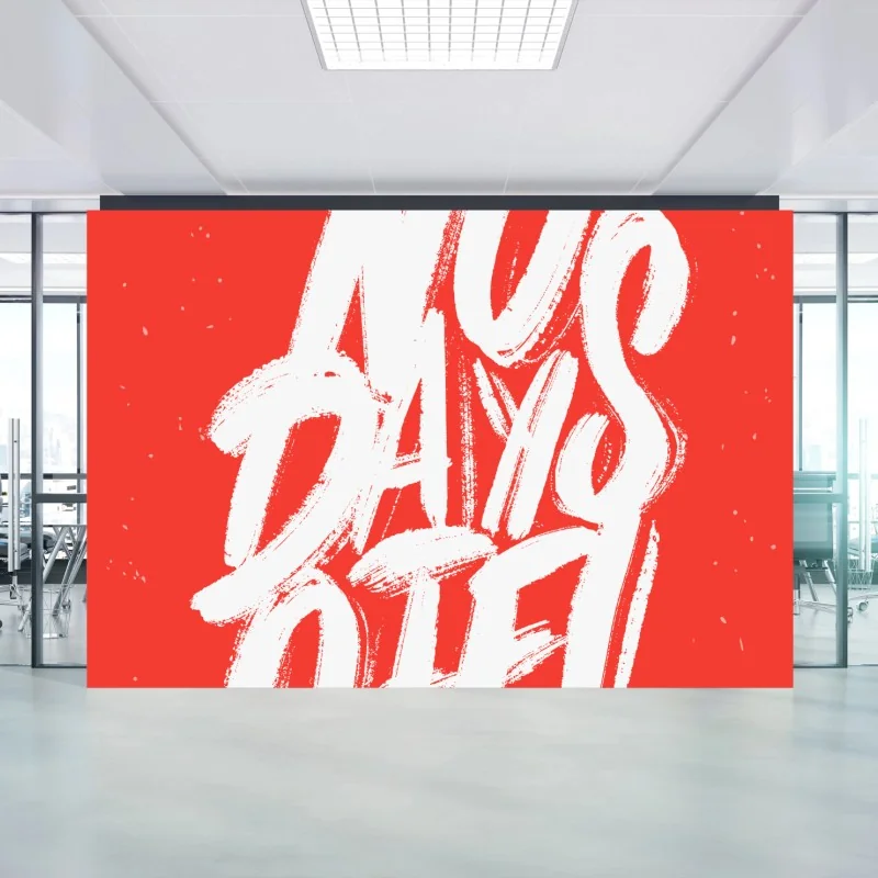 Carta da parati slogan motivazionale no days off lettering a pennello