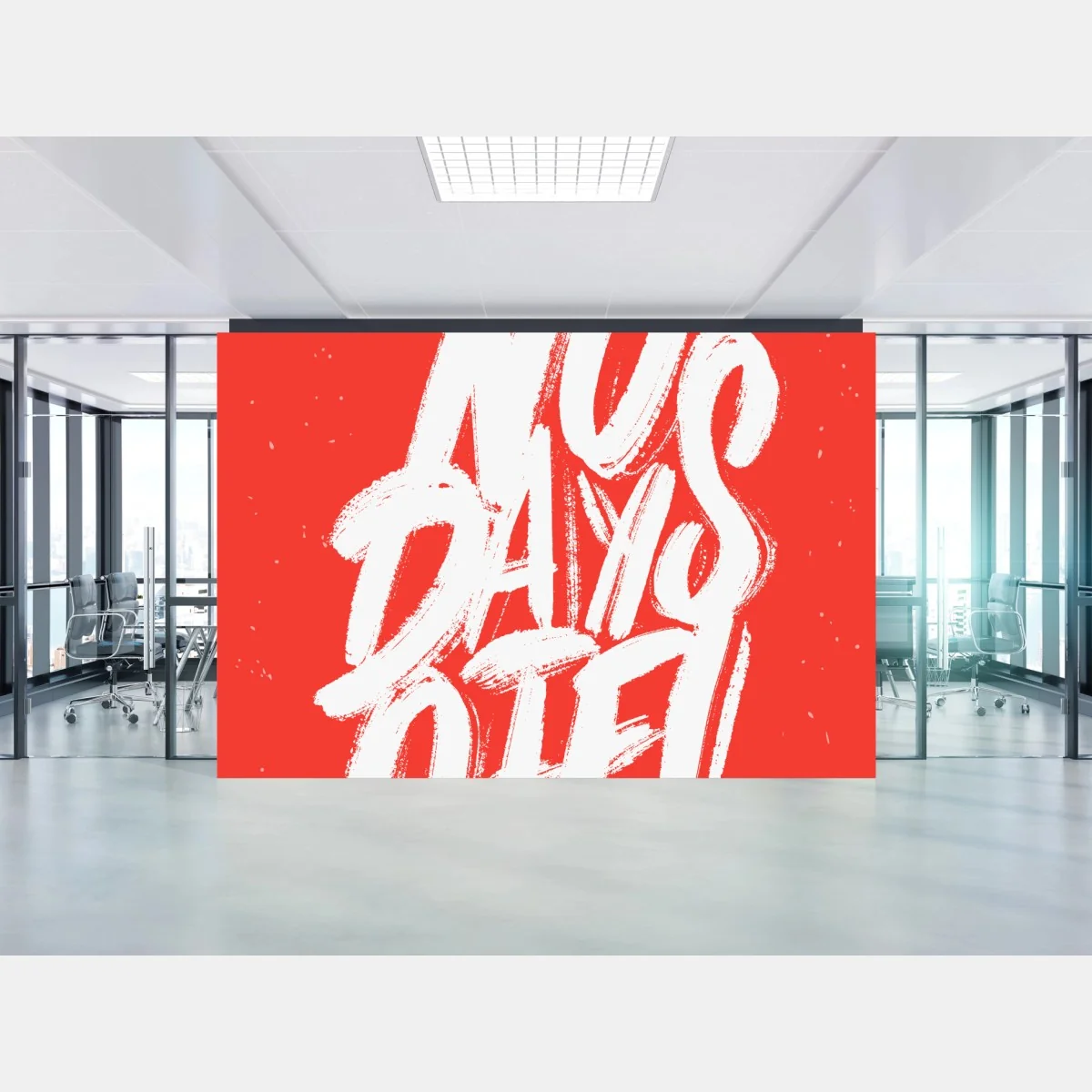 Carta da parati slogan motivazionale no days off lettering a pennello • Wallissimo® Carta da parati slogan motivazionale no days off lettering a pennello • Wallissimo®