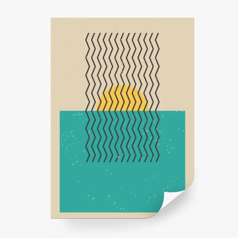 Carta da parati tramonto geometrico sul mare