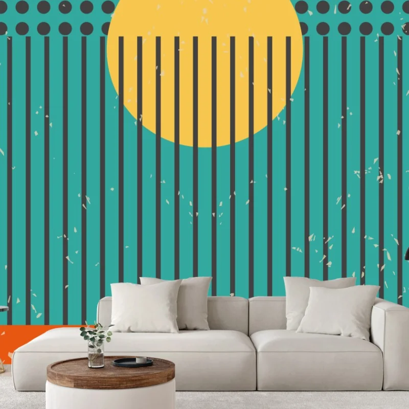 Carta da parati tramonto geometrico minimalista