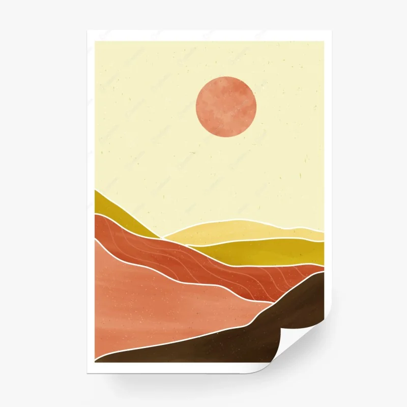 Carta da parati paesaggio a strati in toni terrosi