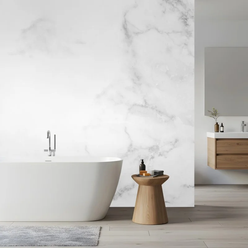 Carta da parati elegante marmo bianco venato