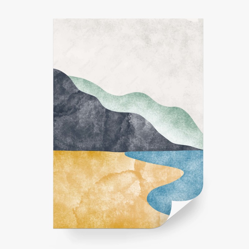 Carta da parati orizzonte boho paesaggio marino minimalista
