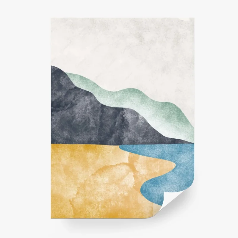 Carta da parati orizzonte boho paesaggio marino minimalista