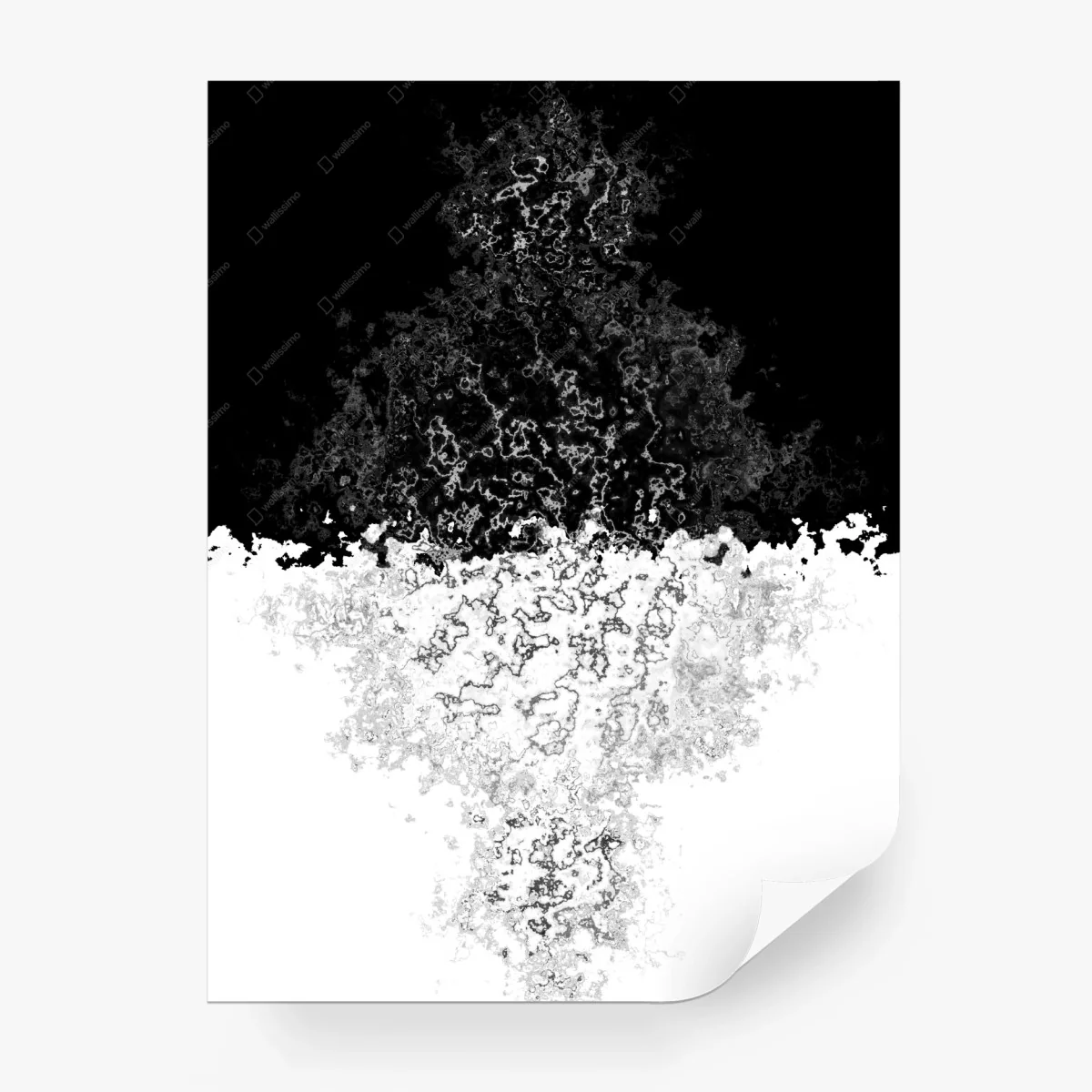 Carta da parati incontro di inchiostro in bianco e nero • Wallissimo®