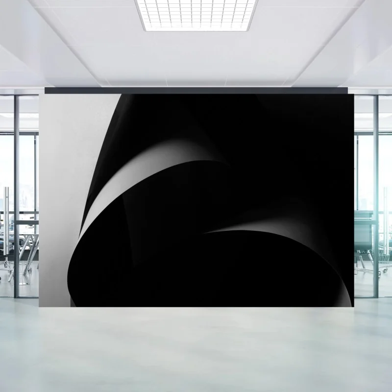 Carta da parati curve astratte in bianco e nero
