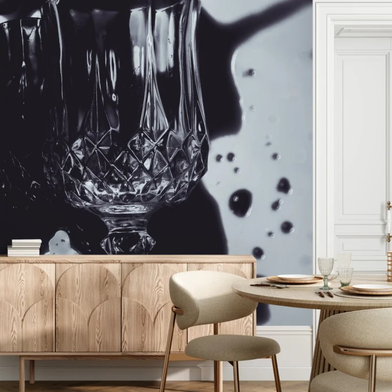 Carta da parati calice di cristallo e spruzzi d'inchiostro