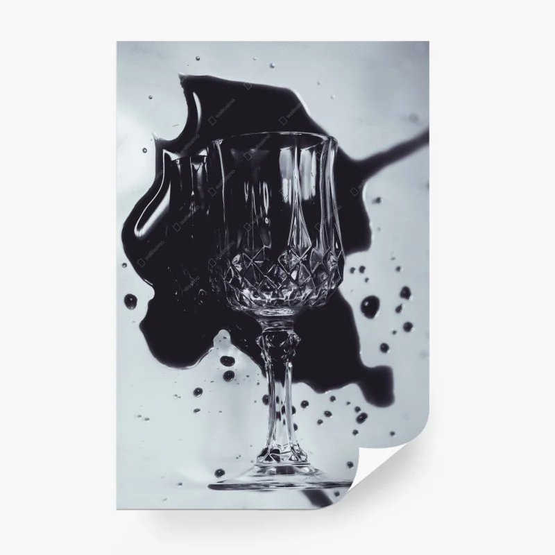 Carta da parati calice di cristallo e spruzzi d'inchiostro