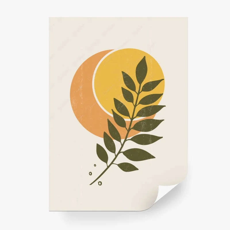 Carta da parati composizione botanica al tramonto