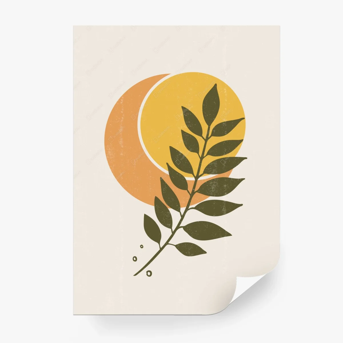 Carta da parati composizione botanica al tramonto • Wallissimo®