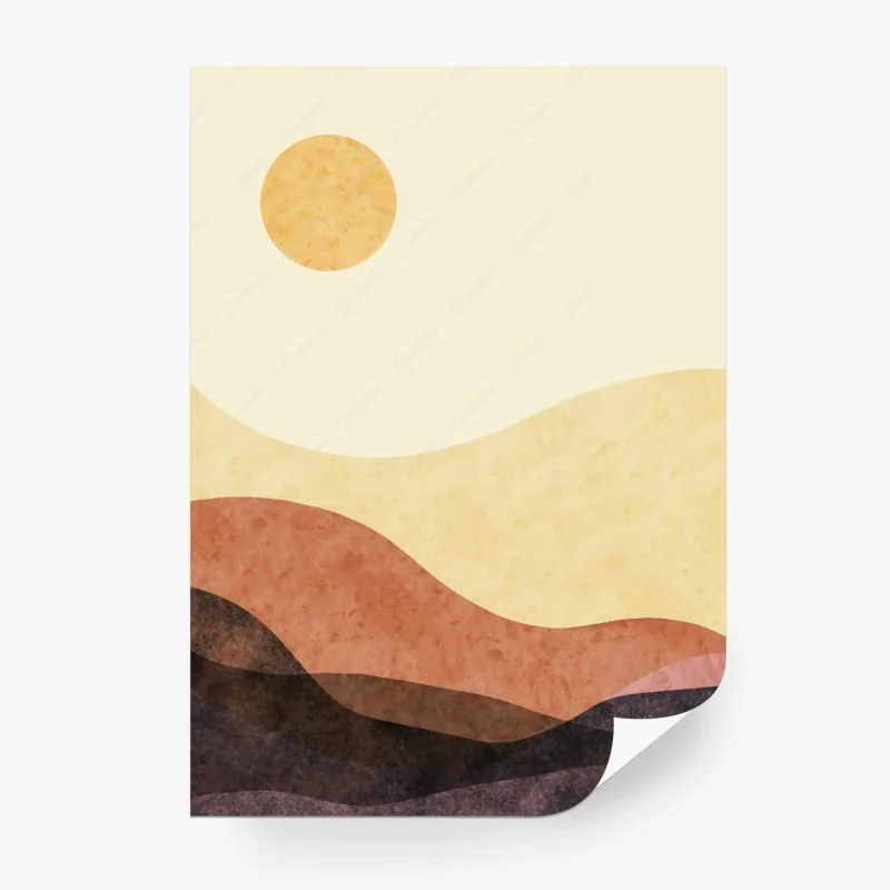 Carta da parati orizzonti caldi paesaggio astratto minimalista