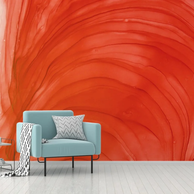 Carta da parati onda di inchiostro rosso