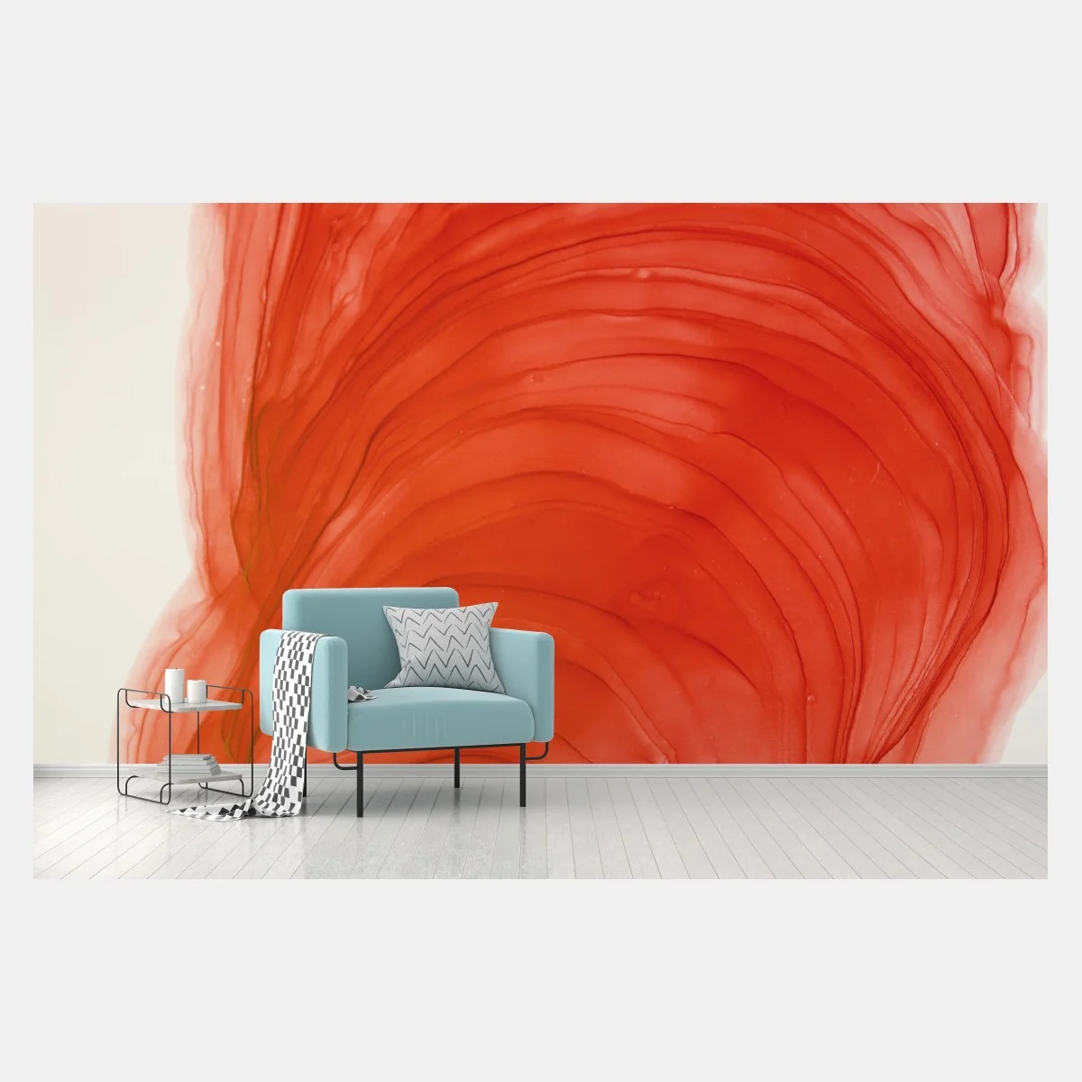 Carta da parati onda di inchiostro rosso • Wallissimo® Carta da parati onda di inchiostro rosso • Wallissimo®