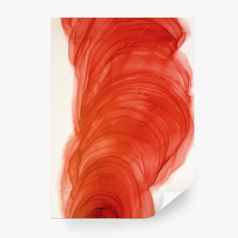 Carta da parati onda di inchiostro rosso