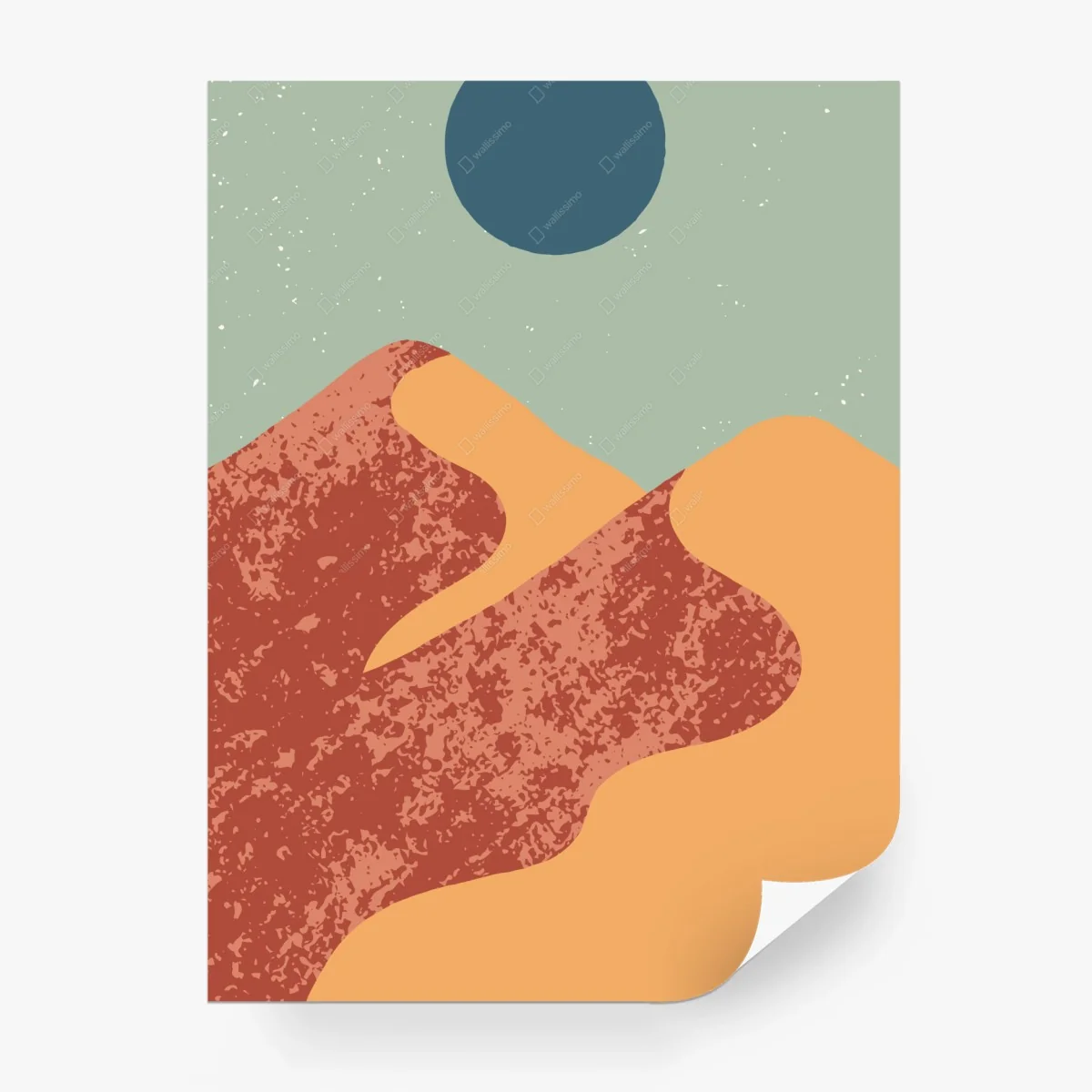 Carta da parati paesaggio montano astratto in stile mid-century • Wallissimo® Carta da parati paesaggio montano astratto in stile mid-century • Wallissimo®