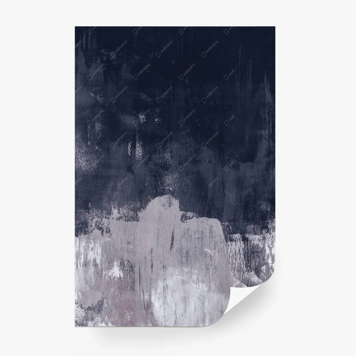 Carta da parati astrazione materica blu e grigio • Wallissimo®