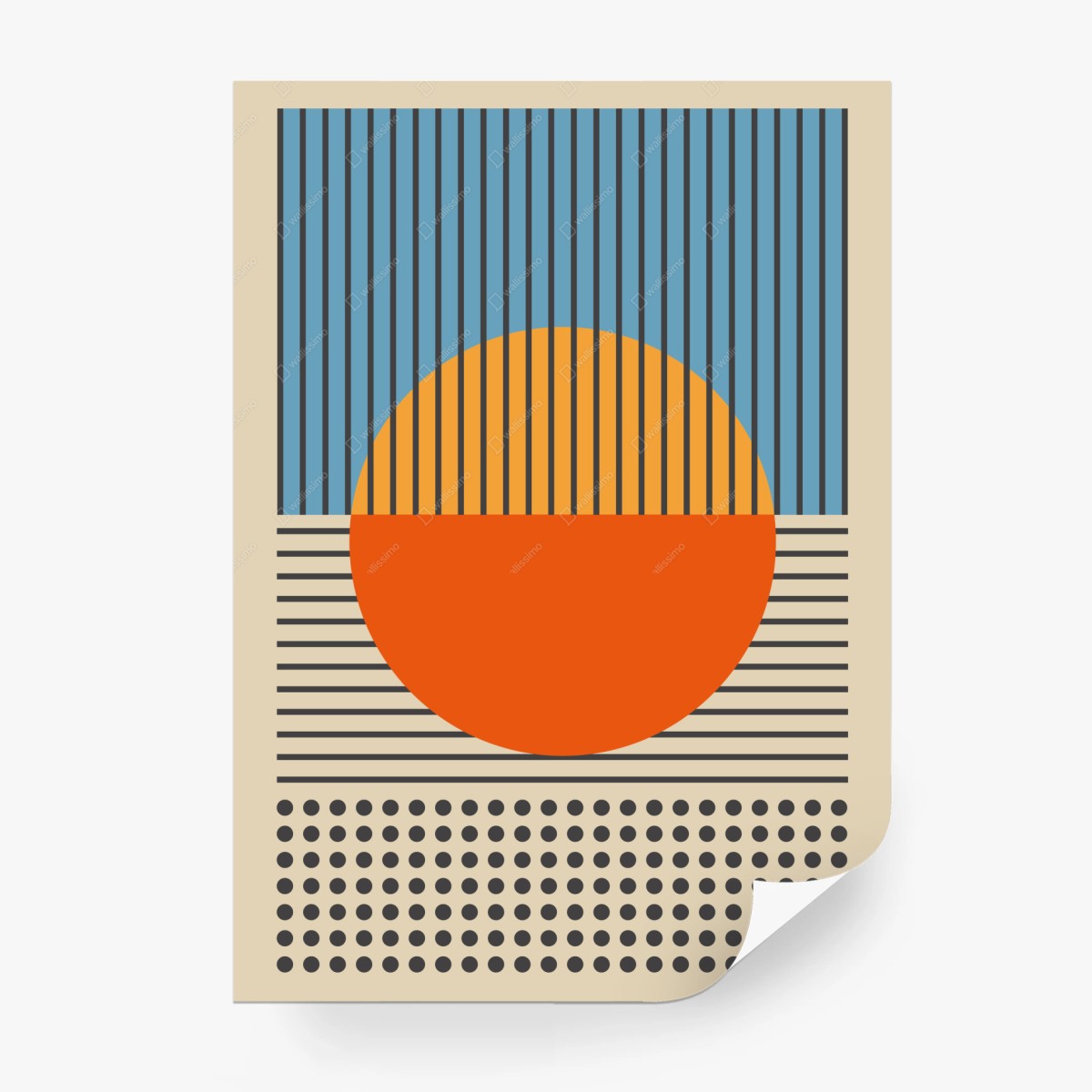 Carta da parati tramonto geometrico minimalista • Wallissimo®