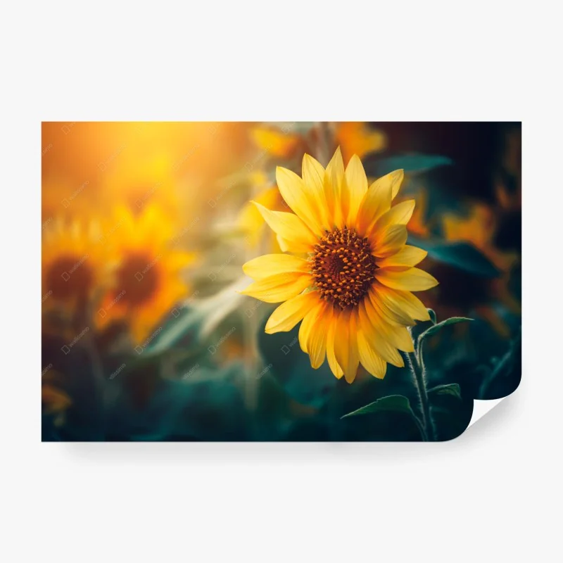 Carta da parati mattina dorata tra i girasoli