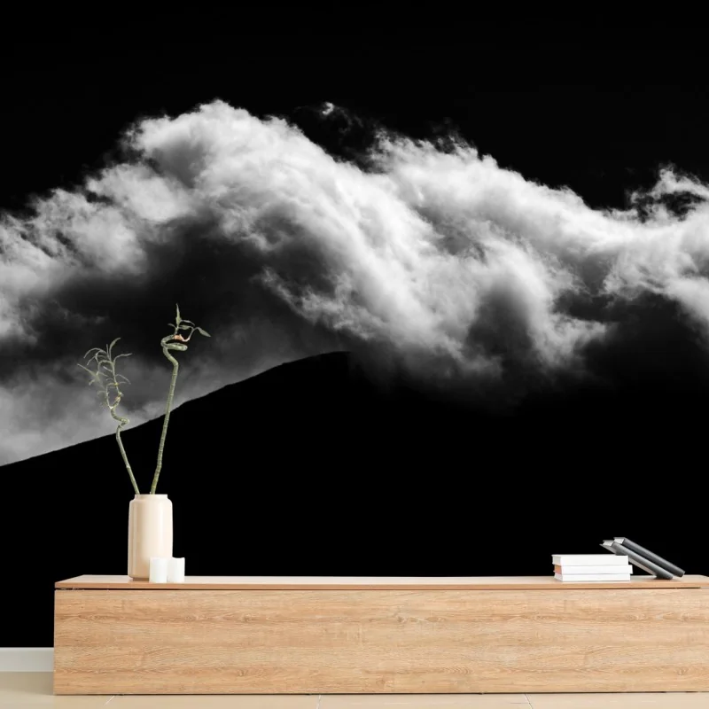 Carta da parati onda di nuvole sulla montagna