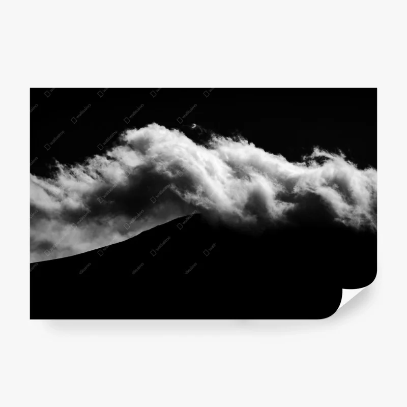 Carta da parati onda di nuvole sulla montagna