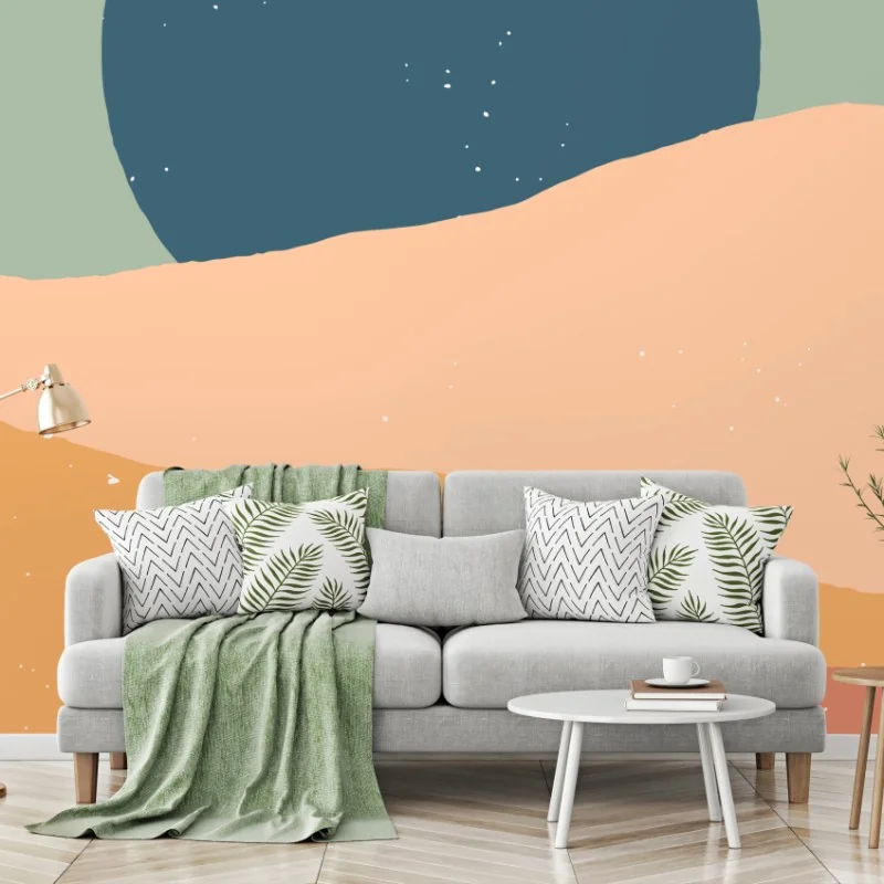 Carta da parati paesaggio astratto di dune con luna