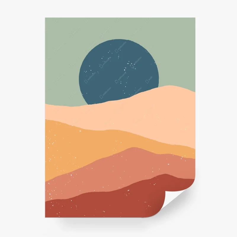 Carta da parati paesaggio astratto di dune con luna