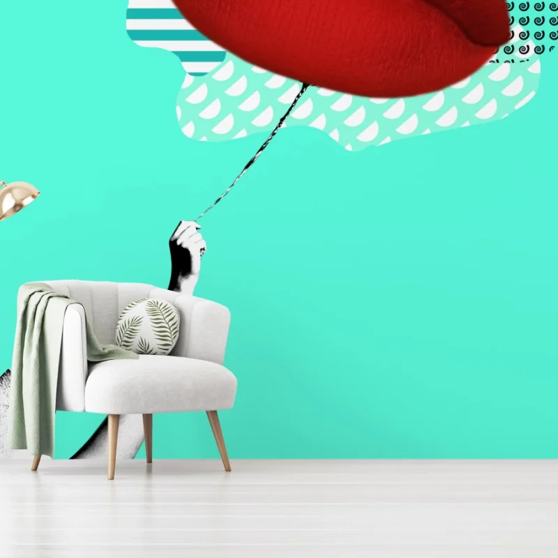 Carta da parati labbra in volo