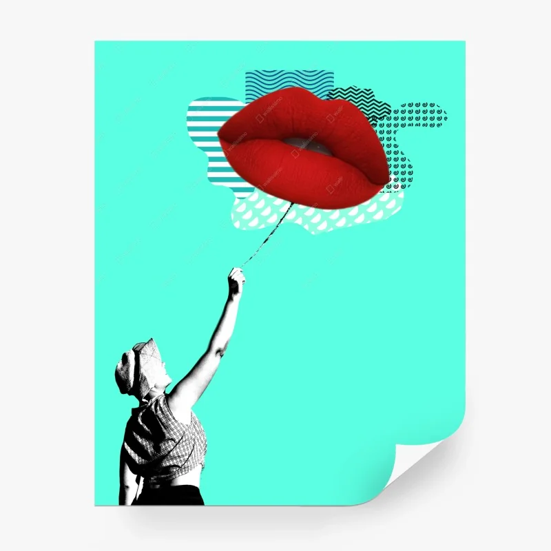Carta da parati labbra in volo