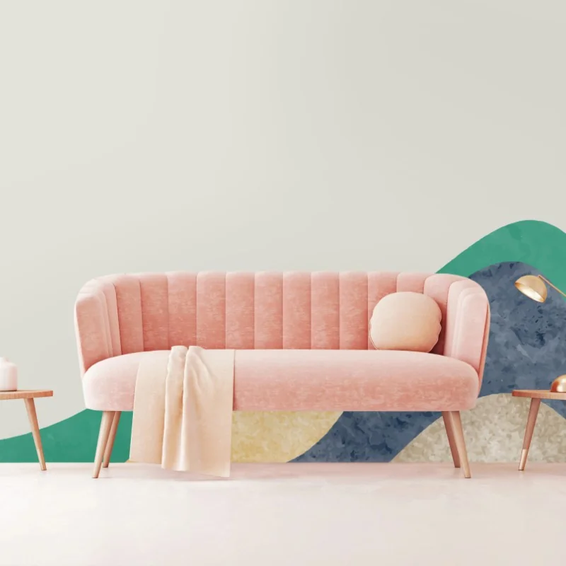 Carta da parati paesaggio montano astratto in stile orientale