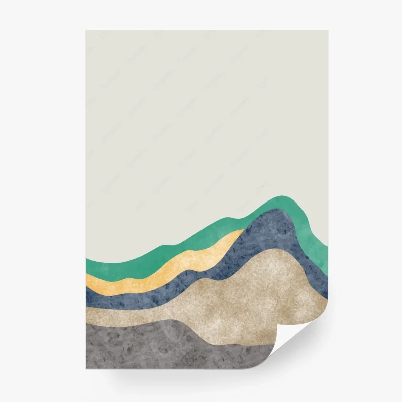 Carta da parati paesaggio montano astratto in stile orientale