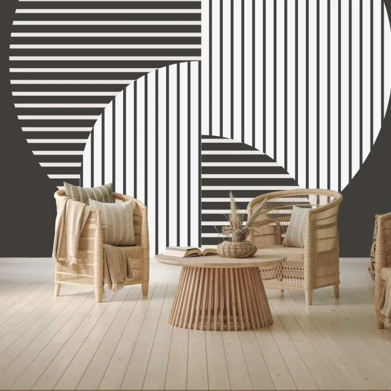 Carta da parati equilibrio a righe geometrico