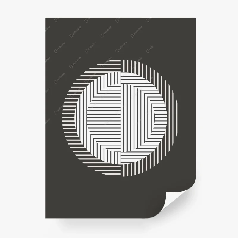 Carta da parati composizione ottica a cerchi e linee • Wallissimo® Carta da parati composizione ottica a cerchi e linee • Wallissimo®