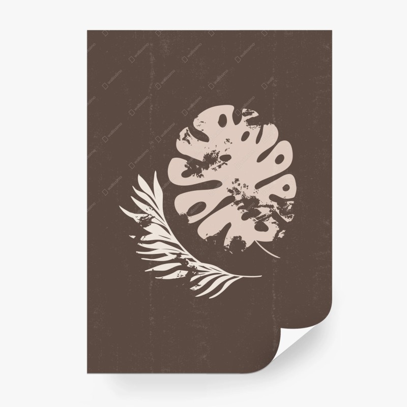 Carta da parati composizione botanica minimalista con monstera