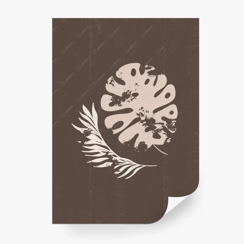 Carta da parati composizione botanica minimalista con monstera • Wallissimo® Carta da parati composizione botanica minimalista con monstera • Wallissimo®