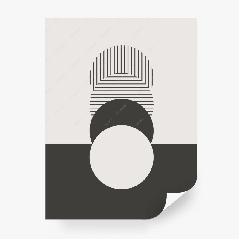 Carta da parati composizione geometrica monocromatica