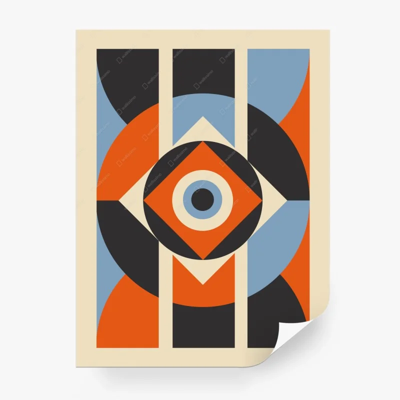 Carta da parati occhio geometrico in stile anni '60