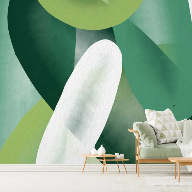 Carta da parati composizione astratta verde