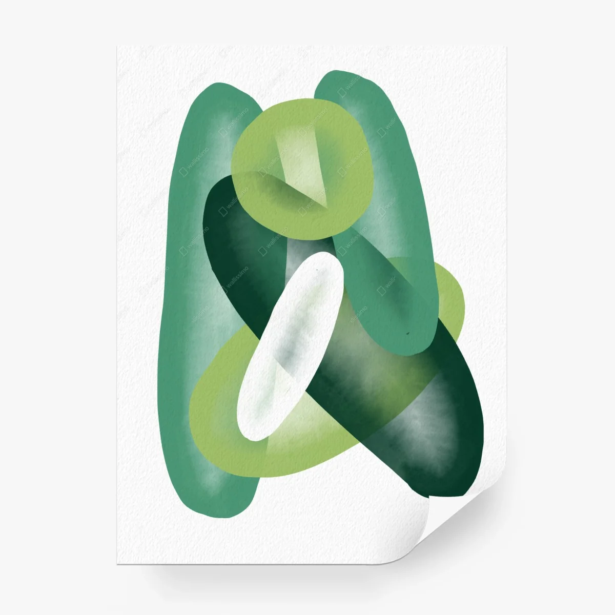 Carta da parati composizione astratta verde • Wallissimo®