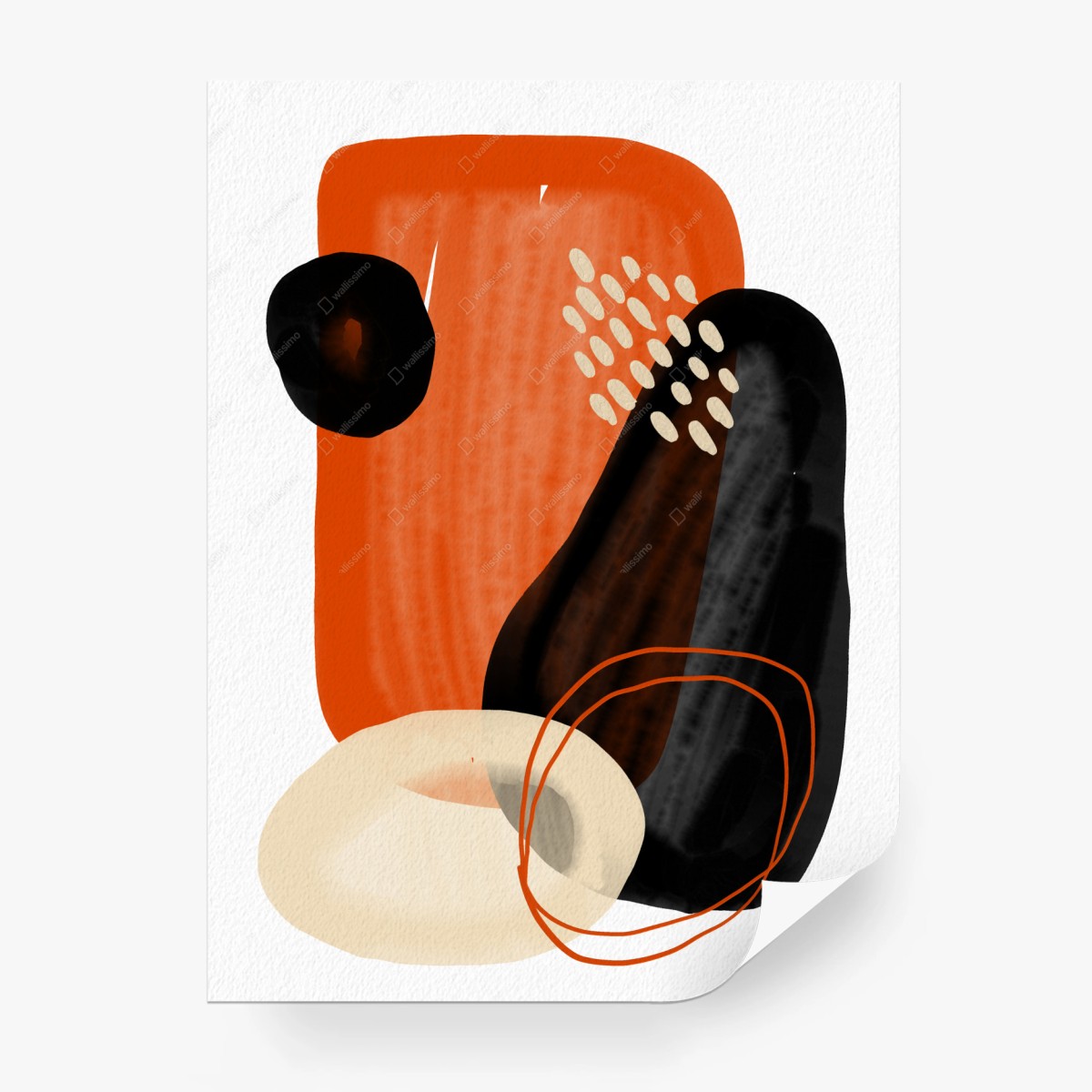 Carta da parati composizione astratta toni caldi e forme organiche • Wallissimo® Carta da parati composizione astratta toni caldi e forme organiche • Wallissimo®