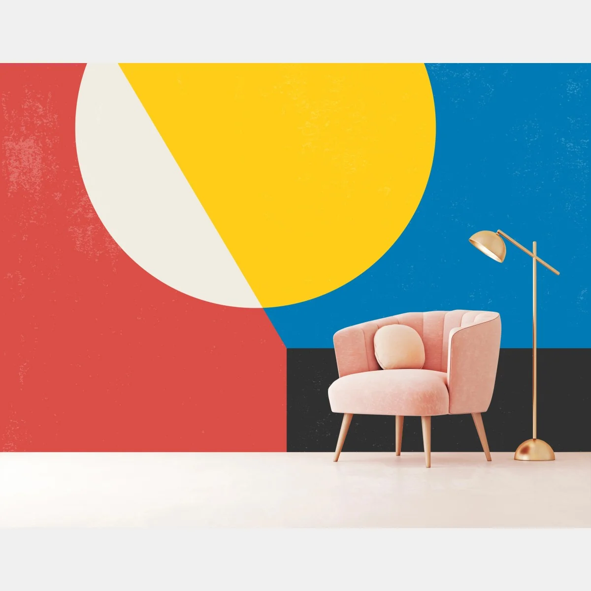 Carta da parati sole geometrico su sfondo astratto • Wallissimo® Carta da parati sole geometrico su sfondo astratto • Wallissimo®