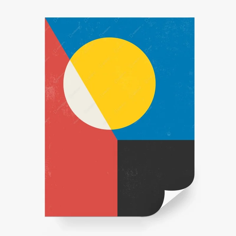 Carta da parati sole geometrico su sfondo astratto